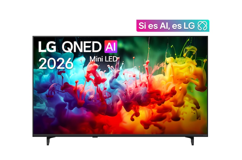 Vista frontal de Pantalla 55 pulgadas LG QNED evo AI Mini LED QNED74 4K SMART TV webOS 2026 55QNED74BSA